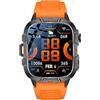 VELATEMOR Smart Watch, Orologio Fitness, Luce LED, impermeabilità IP68, Oltre 100 modalità Sportive, Monitoraggio della Salute per Esterni (Cinturino in silicone arancione)