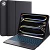 CHESONA Tastiera per iPad Pro 11 (2025 M5/2024 M4) Pollici | Tastiera Staccabile con Smart Trackpad, Illuminazione 7 Colori, 2 Canali BT, AZERTY, Nero