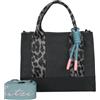 Fritzi aus Preussen Fritzi Izzy09 Limited Happy Leo Borsa a Tracolla Donna Vegana in Tela di Cotone Borsa a Spalla con Cerniera Tracolla Regolabile Stampa Leopardata per Quotidiano Viaggi Tempo libero 5 L Oliva, Nero