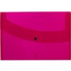 Viquel - Busta A4 porta documenti in plastica PROPYGLASS resistente - Busta a bottone a pressione - Camicia portaoggetti 35 x 23,5 cm - Rosso franboise traslucido