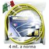Tubo flessibile gas 4 metri 1/2 mf inox a norma en 15266 per piano cottura/cucina uniroll