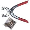 Pinza per occhielli + 100 occhielli assortiti