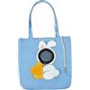 Nukinp Borsa per gatti Borsa da trasporto per cani con apertura head-out, Blu, Coniglio
