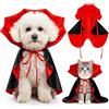 Aixxikum Costumi Halloween Cani Gatto, Mantello per Animali Domestici, Costume Cane Halloween con Colletto Alto, Costume Halloween per Cani per Halloween, Carnevale, Pasqua e Foto, Rosso e Nero, B