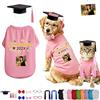 DRAJOIN Completo E Cappello Di Graduation Personalizzato Per Cane, Indumenti Per Pet Con Nome E Immagine Su Misura Per Taglie Piccole Medie Grandi Feste Familiari