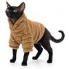 BOXIZ Abbigliamento per gatti Devon Rex e Sphynx, Autunno e Inverno Pile - Caffè L