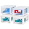 Iris Ohyama, Cassetto portaoggetti, Torre portaoggetti da tavolo in plastica, Set di 4, MSD-1, bianco