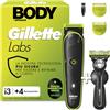 GilletteLabs Body + Rifinitore Intimo i3 Per Uomo | Per Corpo + Zona Intima Con 1 Pettini Per Il Corpo, Con Gancio Magnetico Per Doccia