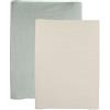 Trois Kilos Sept - Set di 2 fodere per materasso per pannolini per neonati, spugna assorbente, universali, beige sabbia e verde, 70 x 50 cm