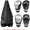 NONE 5 6 Velocità Auto Pomello Del Cambio Testa In Pelle Gatier Boot Leva Manica Copertura Antipolvere Per Ford Ecosport 2013 2014 2015 2016 2017 2018