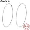 Somi l ia SOMILIA Orecchini a cerchio grandi in platino per donna, gioielli in argento sterling 925, orecchini da donna alla moda, 10-90 mm, per regalo