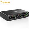 MAONO-PS22 interfaccia Audio USB per PC,60dB Pro-Preamp, 24bit 192kHz, doppia interfaccia USB per PC e Smartphone, Software di Routing per registrazione domestica, produzione musicale, chitarra,