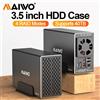 MAIWO Case per HDD da 3,5 Pollici, Enclosure di Archiviazione SATA RAID, Docking Station a Doppio Alloggiamento per Hard Disk Esterni da 2,5/3,5 Pollici