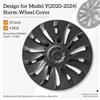 MOTENIO 4PCS Coprimozzo di ricambio Copriruota stile tempesta 19-Pollici Coprimozzo per automobile Accessori per copertura completa per cerchione per Tesla Model Y 2020-2024