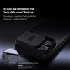 Nillkin per iPhone 16 16e 15 14 13 Pro Max Pro Mini Custodia Slide Protezione fotocamera Telaio morbido in TPU Copriobiettivo rigido per PC posteriore