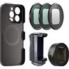 FREEWELL Kit completo Freewell Filmmaker, con custodia per telefono con attacco da 17 mm e obiettivo anamorfico dorato 1,33x, per iPhone 18/17/16/15 Pro e Pro Max.