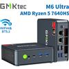 GMKtec Mini PC da gioco GMKtec M6 Ultra AMD Ryzen 5 7640HS (aggiornato 6600H/6800H) Mini computer desktop WiFi 6/BT 5.2, triplo display 4K