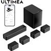 ULTIMEA Sistema audio surround ULTIMEA 7.1 Barra audio per TV con controllo APP, altoparlante Bluetooth Home Cinema con subwoofer wireless da 6,5"