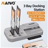 MAIWO Docking Station a 3 alloggiamenti Custodia SSD SATA M.2 NVMe e custodia HDD SATA da 2,5 3,5 pollici Supporto Adattatore da 30 TB/8 TB per clone offline