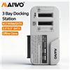 MAIWO Custodia per HDD/SSD SATA da 2,5/3,5 pollici M.2 NVMe/SATA SSD Adattatore per custodia USB3.2 Gen2 Custodia esterna USB C Supporta clone offline