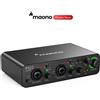 MAONO-PS22 interfaccia Audio USB per PC,60dB Pro-Preamp, 24bit 192kHz, doppia interfaccia USB per PC e Smartphone, Software di Routing per registrazione domestica, produzione musicale, chitarra,