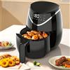 Oyajia Friggitrice ad aria OYAJIA 2,8 L Friggitrice ad aria a cassetto singolo 80-200 ° C 800W, timer da 1 a 60 minuti, display a sfioramento, non richiede olio, 6 modalità preimpostate, con teglia da forno,