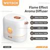 NONE Diffusore di aromaterapia con fiamma simulata W1628B, umidificatore a ultrasuoni per oli essenziali da 200 ml, generatore di nebbia silenzioso alimentato tramite USB-C con effetto luce a fiamma per la