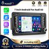 Podofo, lettore multimediale Android da 7 pollici per auto, compatibile con Audi A3 8P (2003-2012), S3, RS3 Sportback, dotato di navigazione GPS, WiFi, Bluetooth, radio FM, CarPlay wireless e funzione