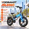 TODIMART JSL036C Bici Elettrica Pieghevole per Adulti Autonomia 120KM Batteria 48V 18Ah Pneumatici Fat 26×4.0 Pollici Freni Idraulici Sospensione Anteriore 7 Velocità E-Bike da Città