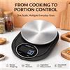 NONE Bilancia da cucina digitale con superficie in acciaio inossidabile, precisione di 0,1 g, misurazione accurata, unità di misura multiple, ideale per la preparazione di alimenti, la cottura di dolci, la