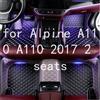 NONE Tappetini per auto in pelle con motivo a rombi, realizzati su misura per Alpine A110, modello 2017, 2 posti, con copertura totale, antiscivolo, impermeabili, set di tappetini per interni di alta
