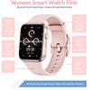 NONE Smartwatch sportivo da donna, cinturino in silicone rosa, ricarica magnetica Bluetooth, display touch, orologio da polso per il fitness, monitoraggio della frequenza cardiaca, livello di ossigeno nel