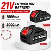 HGTUGO Batteria ricaricabile agli ioni di litio da 21 V per trapani, motoseghe, decespugliatori e altri utensili elettrici a batteria Makita. Batteria di ricambio.
