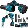 Astarama Soffiatore a Batteria,2 in 1 Soffiatore Foglie e Aspirapolvere Portatile con 2 Batterie da 3.0Ah/21V,33.000 RPM,Velocità Aria 195 km/h,Portata Aria 695 m³/h,6 Impostazioni di Velocità (Blu)