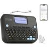 SUPVAN E12 Etichettatrice Tastiera e Bluetooth con Nastro, Nero | Ricaricabile, LCD retroilluminato, bordi sottili, App 30+ caratteri e 660+ icone, senza inchiostro, per scuola/ufficio/casa
