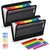 Cryptadg 2 Pezzi Cartella Portadocumenti A6 13 Scomparti, Porta Documenti | 21 × 13cm Cartella Portadocumenti con Etichette, Impermeabile Organizer Documenti con Zip, per Fatture Ricevute Biglietti