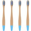 AOOSU 4 Pezzi Spazzolino di Bambù per Bambini, Senza BPA, Setole Morbide | Spazzolini da denti di Bambù, Manico biodegradabile al 100%, Riutilizzabili Spazzolino Bamboo Per Bambini-Azzurro
