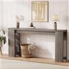 Garvee Consolle ingresso 180 cm stile farmhouse - Tavolo stretto dietro divano per soggiorno/corridoio - Ripiano portaoggetti inferiore, effetto legno, montaggio facile - Grigio