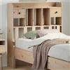Ordellia Testiera con Ripiani 75 cm in Legno Massello di Pino con Scomparti e Cassetti per Camera Matrimoniale Relax e Decorativa