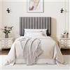 MUTICOR Letto 90 x 200 cm in velluto, con testiera regolabile, Grigio | Inserti in schiuma antirumore, piedini protettivi, doghe in legno robuste, senza rete aggiuntiva, montaggio facile