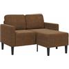 vidaXL Divano 2 Posti con Chaise longue a L Marrone 125 cm Similpelle