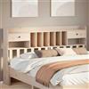 Ordellia Testiera con Ripiani 180 cm in Legno Massello di Pino con Scomparti Portaoggetti Cassetti per Camera da Letto Matrimoniale Relax Decorazione Design Moderno