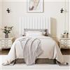 MUTICOR Letto 90 x 200 cm in velluto, con testiera regolabile, Bianco | Inserti in schiuma antirumore, piedini protettivi, doghe in legno robuste, senza rete aggiuntiva, montaggio facile