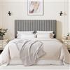 MUTICOR Letto 160 x 200 cm in velluto, con testiera regolabile, Grigio | Inserti in schiuma antirumore, piedini protettivi, doghe in legno robuste, senza rete aggiuntiva, montaggio facile