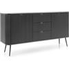 3E 3xE living.com 3xE living Cassettiera 168 cm, Piedi: Nero, 168 x 39 x 87 cm