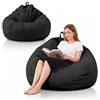 MOFXWHE Pouf XL, 100 x 120 cm, per bambini e adulti, solo rivestimento (senza imbottitura), grande pouf da gaming, per interni ed esterni, divano, decorazione per soggiorno (nero)