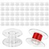 LeLiangLiang 50 Pz Bobine Macchina da Cucire | Spolette per Macchina da Cucire Professionale, Bobina in Plastica Trasparente, Bobine per Macchine da Cucires
