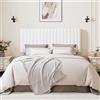 MUTICOR Letto 140 x 200 cm in velluto, con testiera regolabile, Bianco | Inserti in schiuma antirumore, piedini protettivi, doghe in legno robuste, senza rete aggiuntiva, montaggio facile