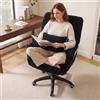 DEKKETO Sedia da Ufficio Ampia e Girevole per Gambe Incrociate, Nero | Poltrona Comoda in Tessuto Bouclé, Ruote 360°, Altezza Regolabile, Cuscino e Tasca, per Scrivania, Smart Working e Toeletta