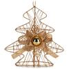 com-four® Decorazione Natalizia da Appendere - Pendente Dorato | Decorazione glitterata con fiocco, fiore e pallina - per porta, finestra e come addobbo da parete festivo
